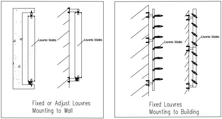 Sun Louver External Aluminum Louvers for Building Facade